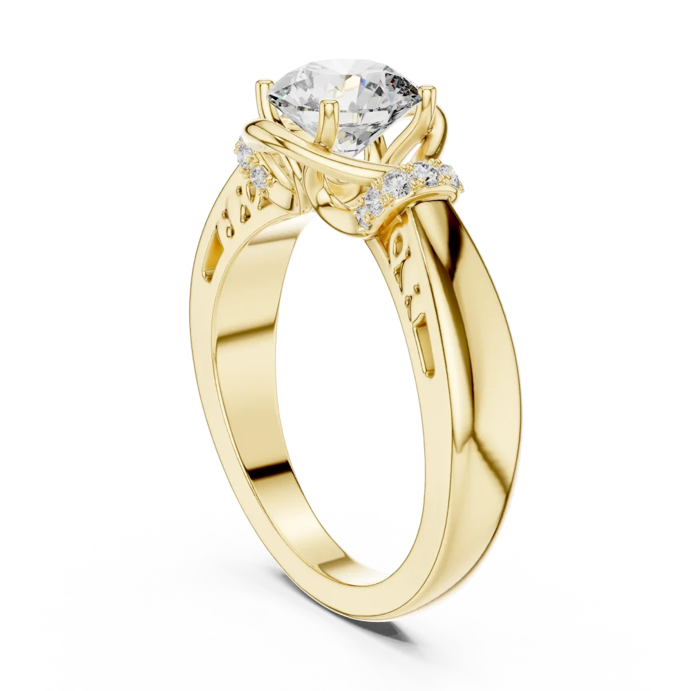 Ethereal Luminary Round Brilliant Split-Shank Solitaire Ring - Image 3