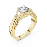 Ethereal Luminary Round Brilliant Split-Shank Solitaire Ring