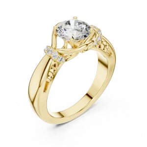Ethereal Luminary Round Brilliant Split-Shank Solitaire Ring