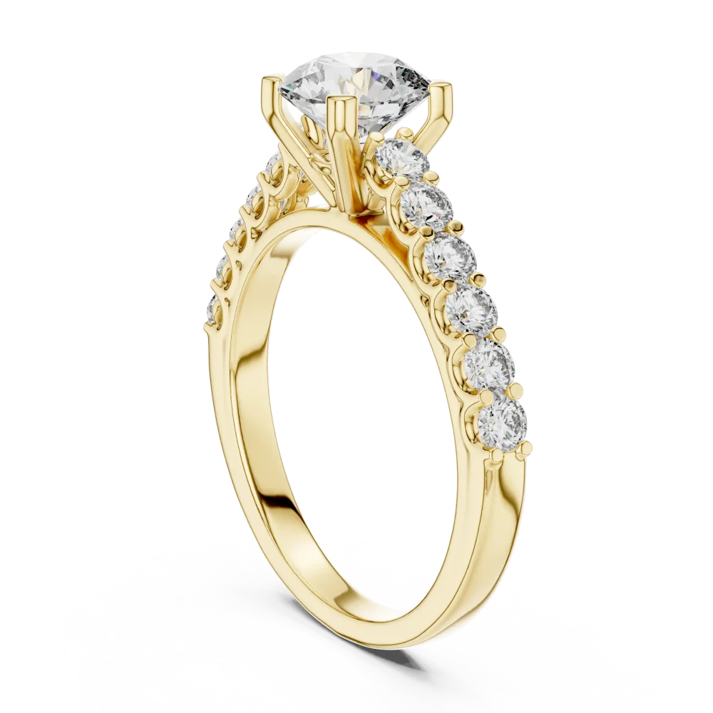 Luminary Round Brilliant Pavé-Set Solitaire Ring - Image 3