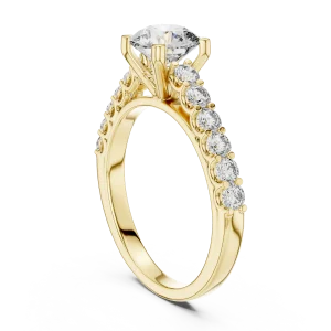 Luminary Round Brilliant Pavé-Set Solitaire Ring - Image 3