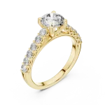 Luminary Round Brilliant Pavé-Set Solitaire Ring