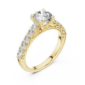 Luminary Round Brilliant Pavé-Set Solitaire Ring