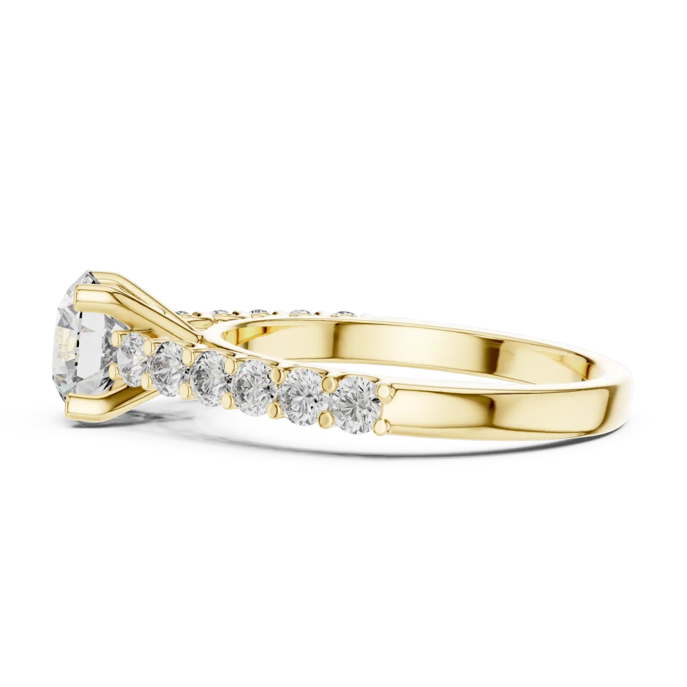 Luminary Round Brilliant Pavé-Set Solitaire Ring - Image 4