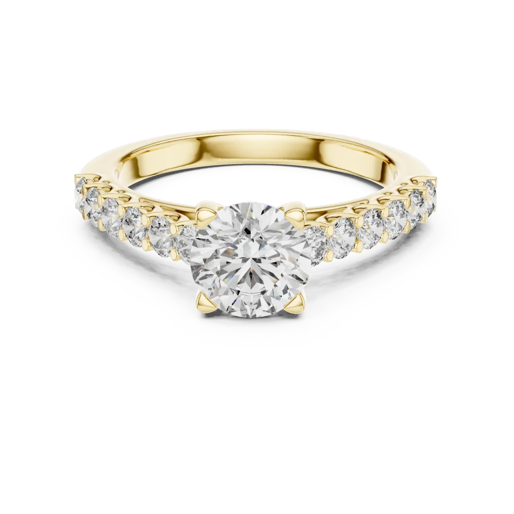 Luminary Round Brilliant Pavé-Set Solitaire Ring - Image 2