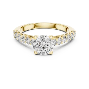 Luminary Round Brilliant Pavé-Set Solitaire Ring - Image 2