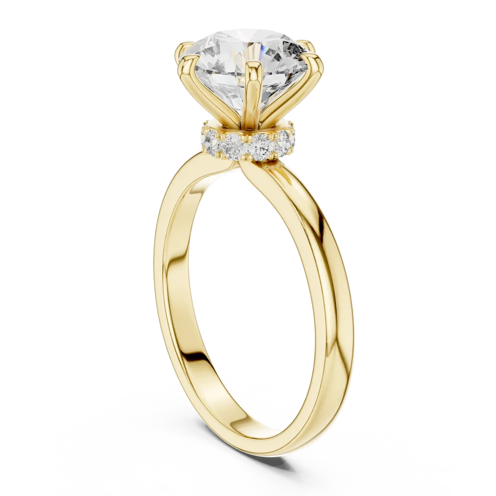 Luminary Round Brilliant Cut Hidden Halo Solitaire Ring - Image 3