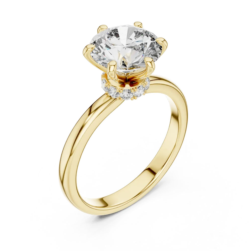 Experience unmatched brilliance with our Luminary Round Solitaire Ring, featuring a stunning DIAMEUR diamond. Discover modern luxury today.