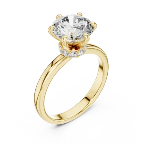 Luminary Round Brilliant Cut Hidden Halo Solitaire Ring