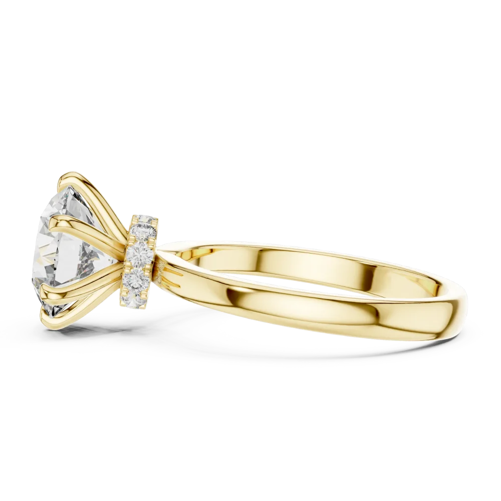 Luminary Round Brilliant Cut Hidden Halo Solitaire Ring - Image 4