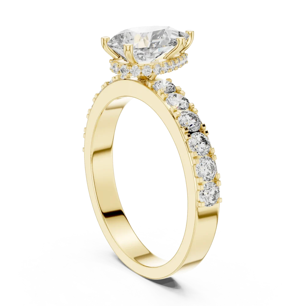 Luminary Pear Cut Pavé-Set Solitaire Ring - Image 3