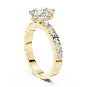 Luminary Pear Cut Pavé-Set Solitaire Ring - Image 3