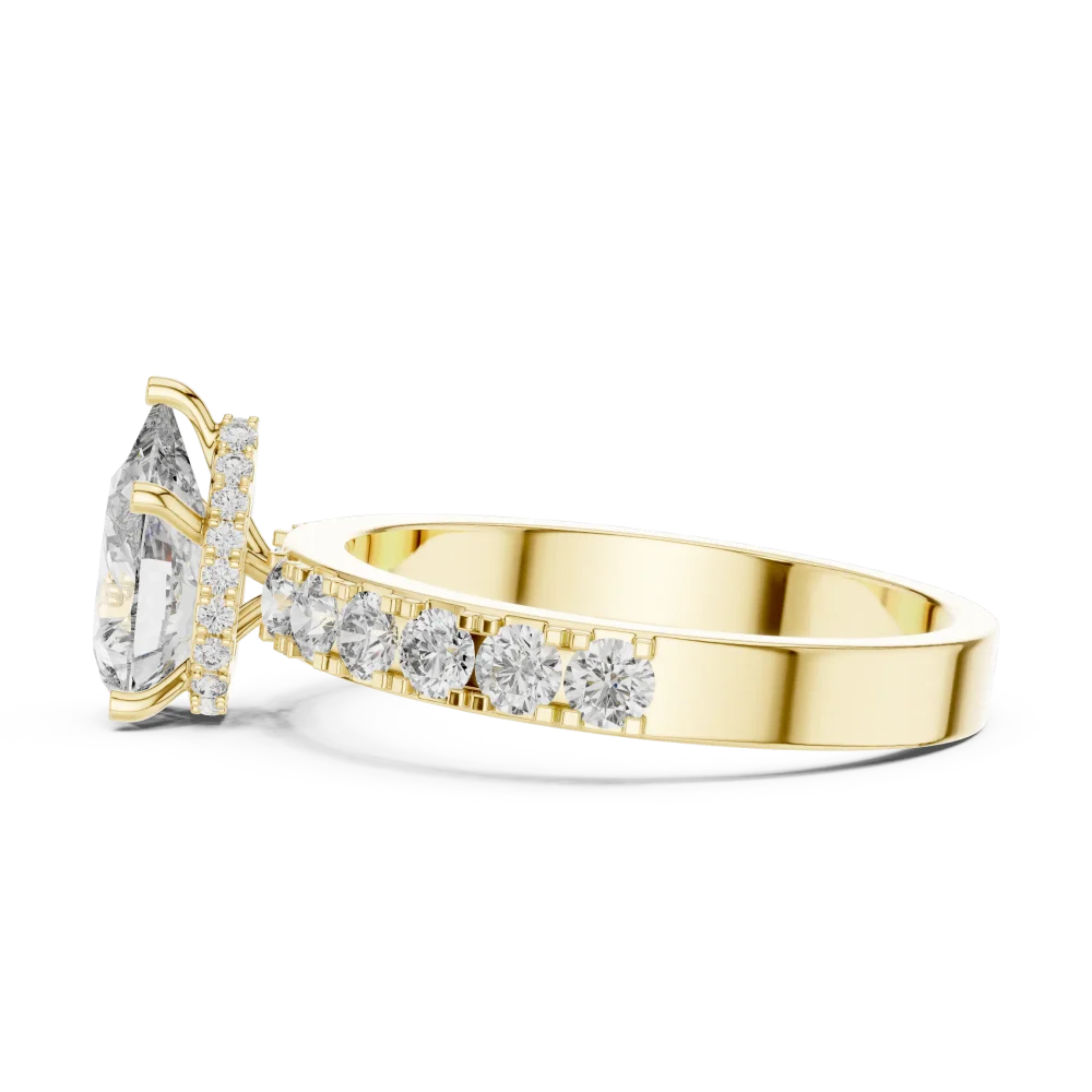 Luminary Pear Cut Pavé-Set Solitaire Ring - Image 4