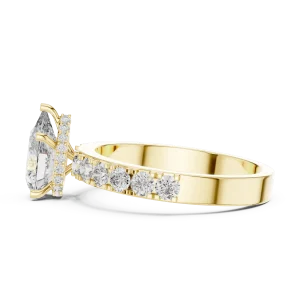 Luminary Pear Cut Pavé-Set Solitaire Ring - Image 4