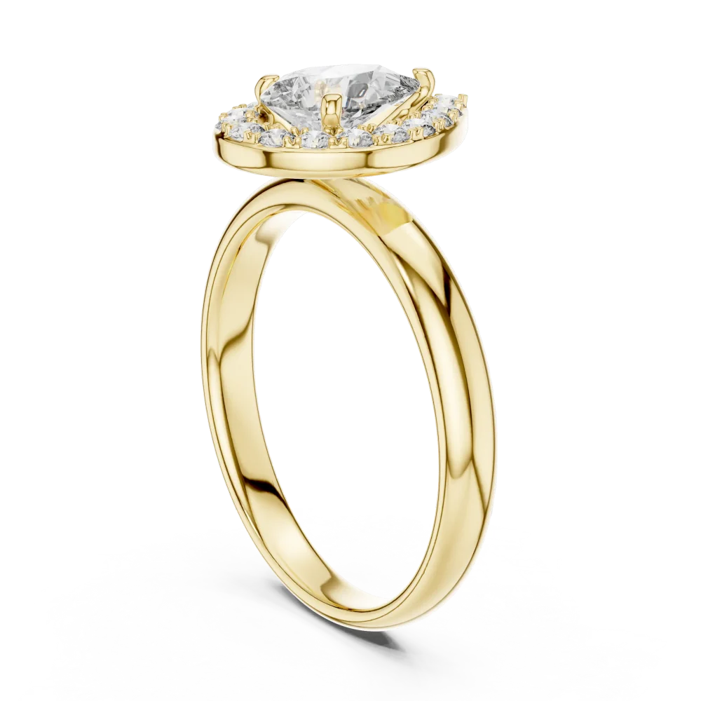 Ethereal Pear Cut Halo Solitaire Engagement Ring - Image 3