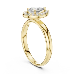 Ethereal Pear Cut Halo Solitaire Engagement Ring - Image 3