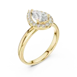 Ethereal Pear Cut Halo Solitaire Engagement Ring