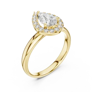 Ethereal Pear Cut Halo Solitaire Engagement Ring