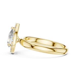 Ethereal Pear Cut Halo Solitaire Engagement Ring - Image 4