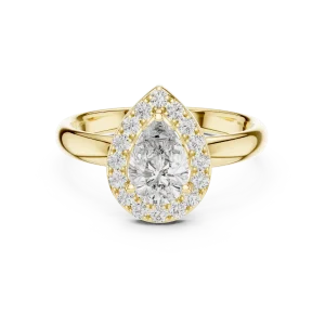 Ethereal Pear Cut Halo Solitaire Engagement Ring - Image 2