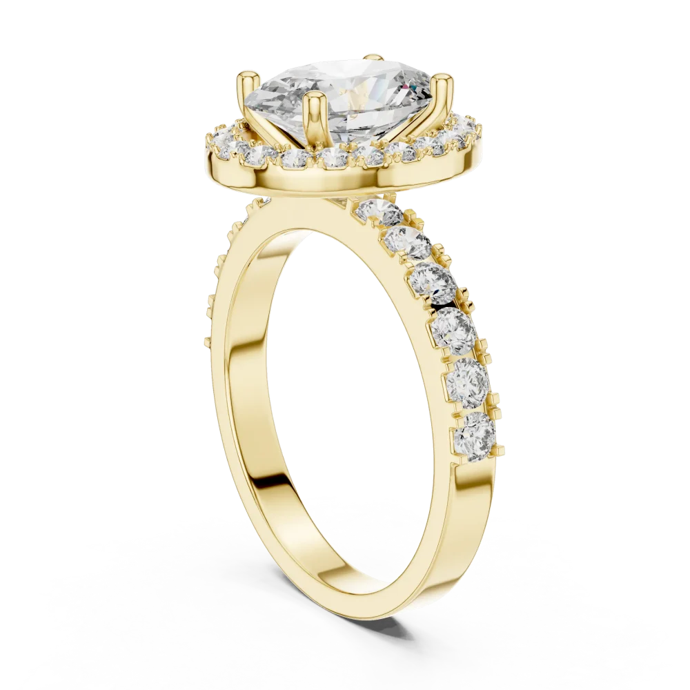 Ethereal Oval Cut Luminary Halo Solitaire Ring - Image 3