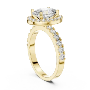 Ethereal Oval Cut Luminary Halo Solitaire Ring - Image 3