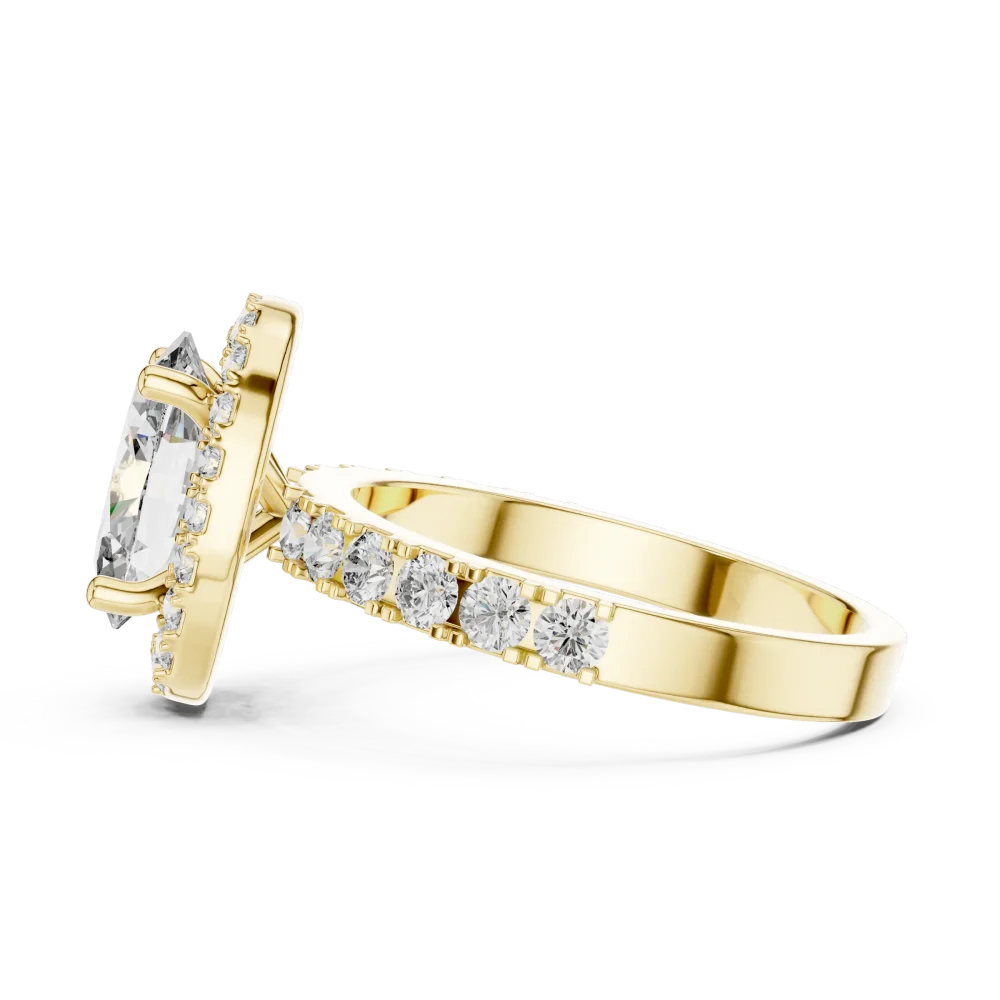 Ethereal Oval Cut Luminary Halo Solitaire Ring - Image 4