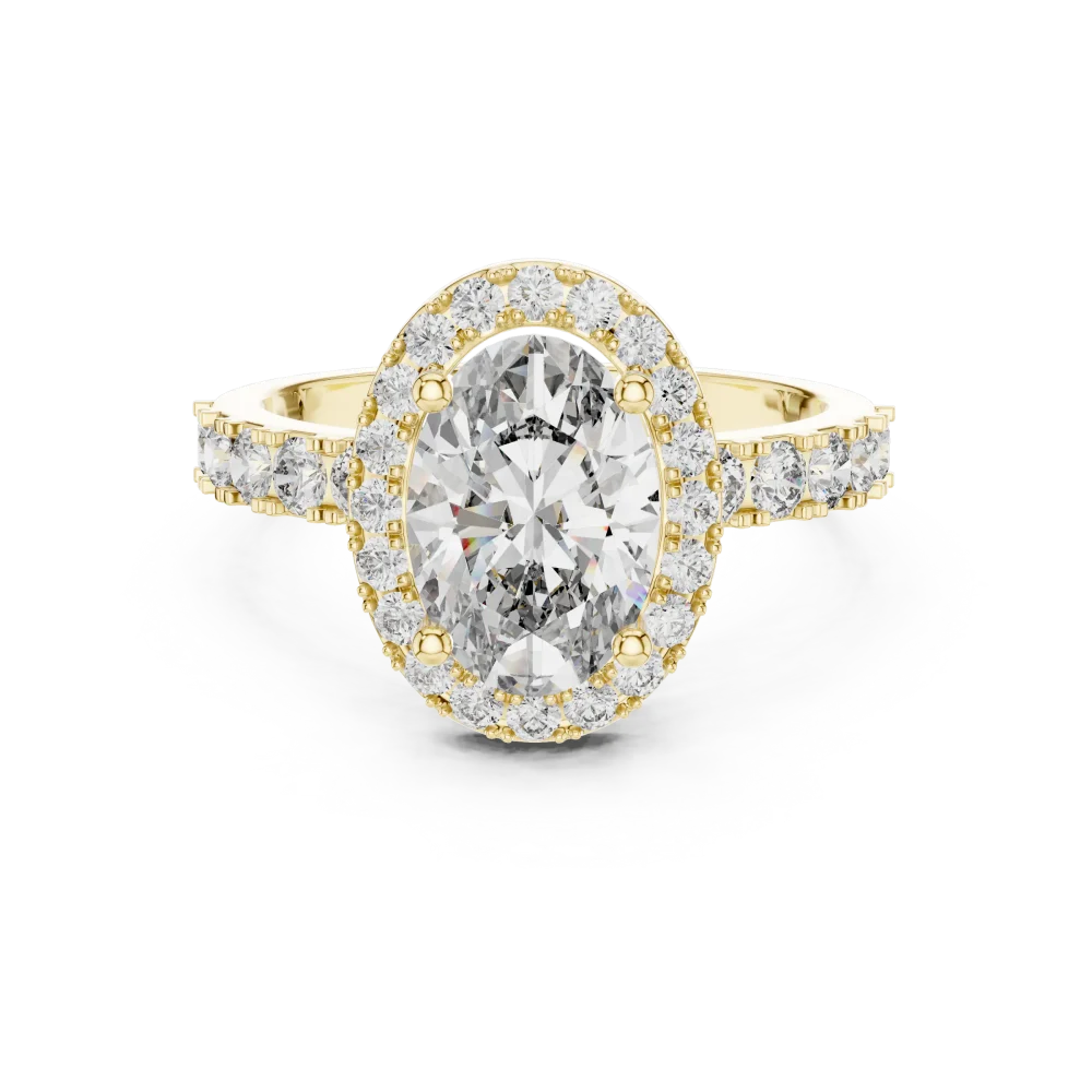 Ethereal Oval Cut Luminary Halo Solitaire Ring - Image 2