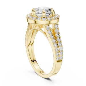 Ethereal Luminary Round Brilliant Cut Split-Shank Halo Ring - Image 3