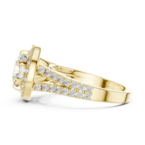 Ethereal Luminary Round Brilliant Cut Split-Shank Halo Ring - Image 4