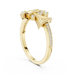 Symmetry Geometric Pavé-Set Round Brilliant Cocktail Ring - Image 3