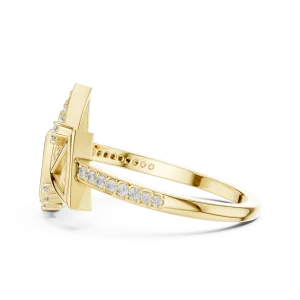 Symmetry Geometric Pavé-Set Round Brilliant Cocktail Ring - Image 4