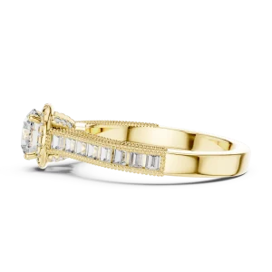 Radiant Luminary Round Brilliant Channel-Set Solitaire Ring - Image 4
