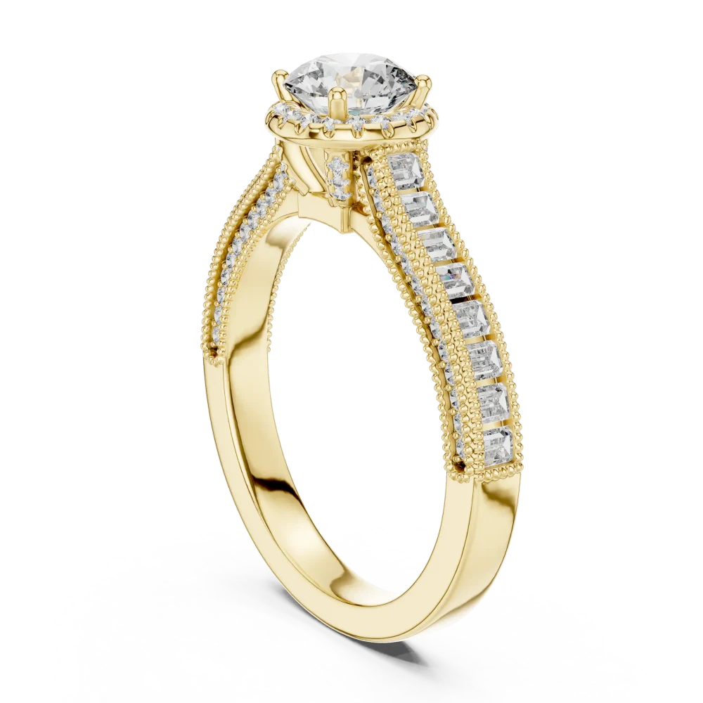 Radiant Luminary Round Brilliant Channel-Set Solitaire Ring - Image 3