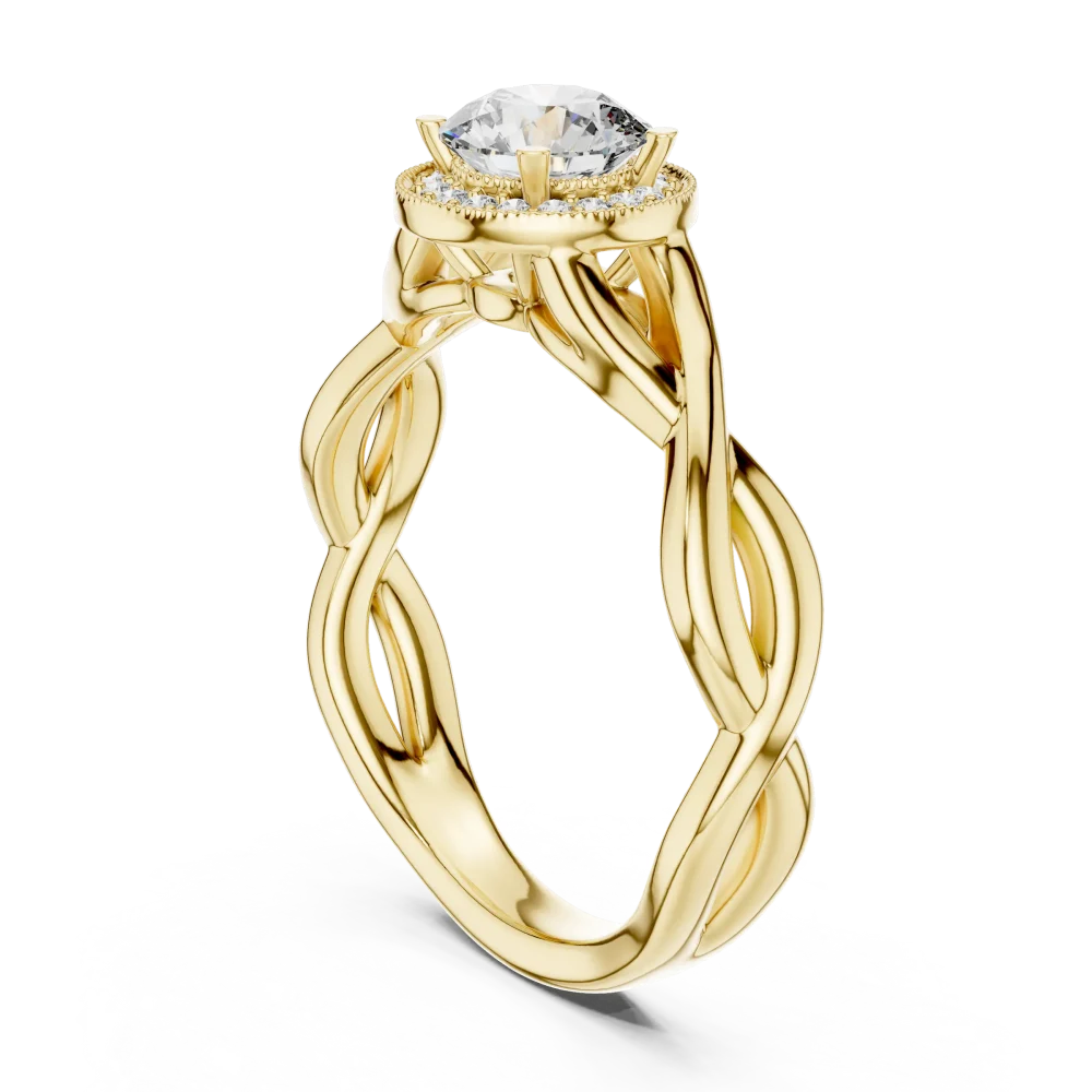 Infinite Radiant Round Cut Pavé Halo Solitaire Ring - Image 3