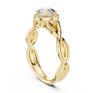 Infinite Radiant Round Cut Pavé Halo Solitaire Ring - Image 3