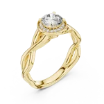 Infinite Radiant Round Cut Pavé Halo Solitaire Ring