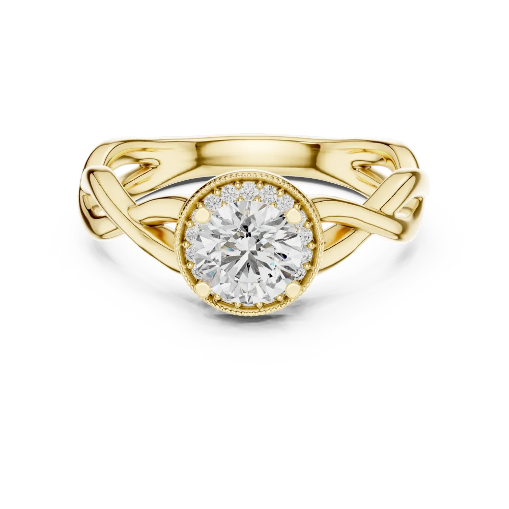 Infinite Radiant Round Cut Pavé Halo Solitaire Ring - Image 2