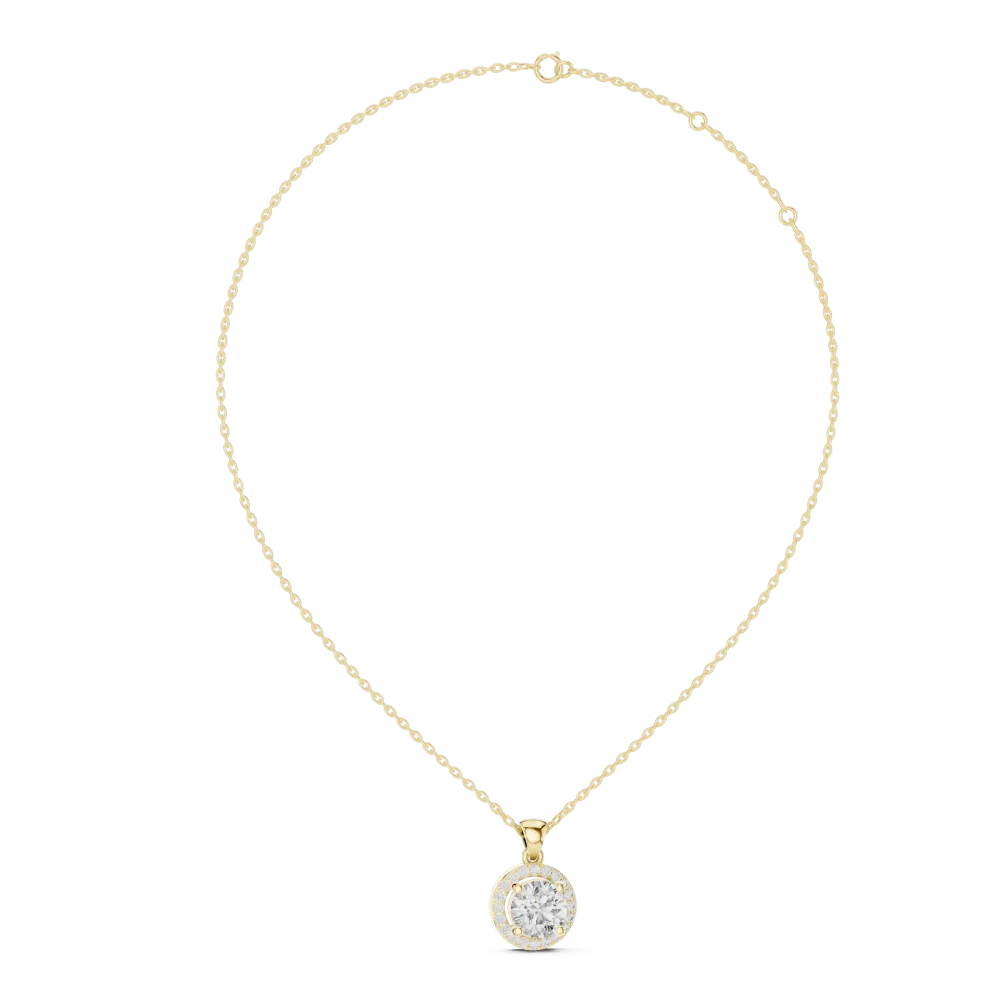Luminary Round Brilliant Halo Solitaire Pendant - Image 4