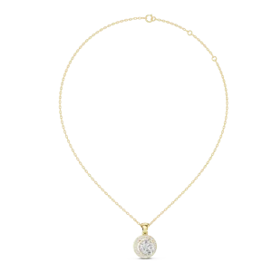 Luminary Round Brilliant Halo Solitaire Pendant - Image 4