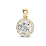 Luminary Round Brilliant Halo Solitaire Pendant