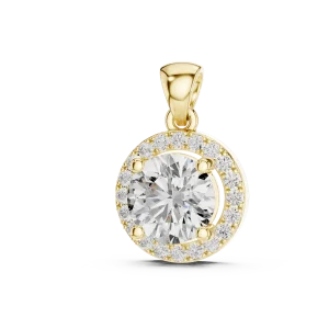 Luminary Round Brilliant Halo Solitaire Pendant