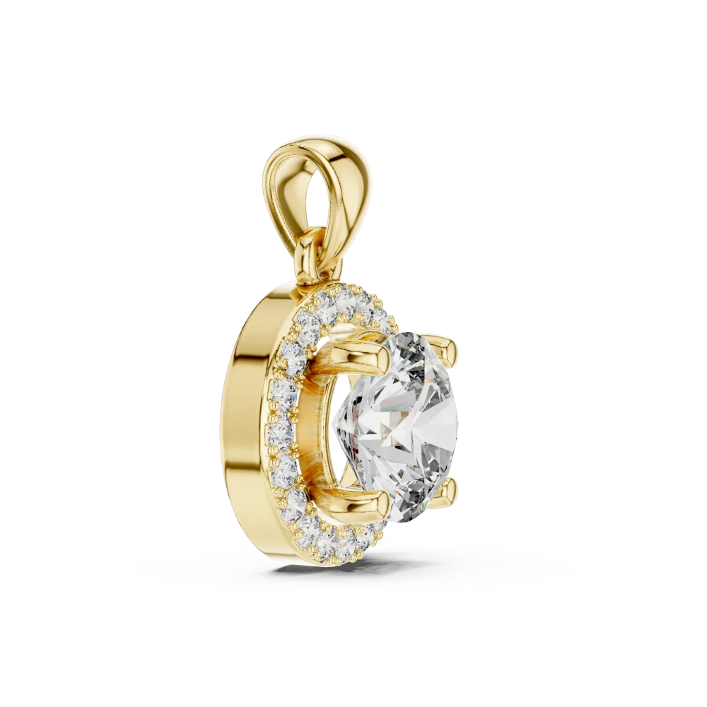 Luminary Round Brilliant Halo Solitaire Pendant - Image 2