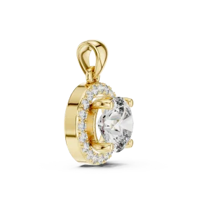 Luminary Round Brilliant Halo Solitaire Pendant - Image 2
