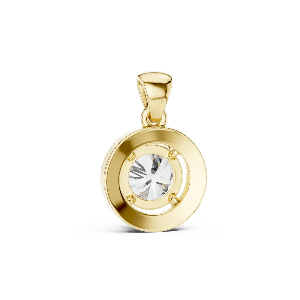 Luminary Round Brilliant Halo Solitaire Pendant - Image 3