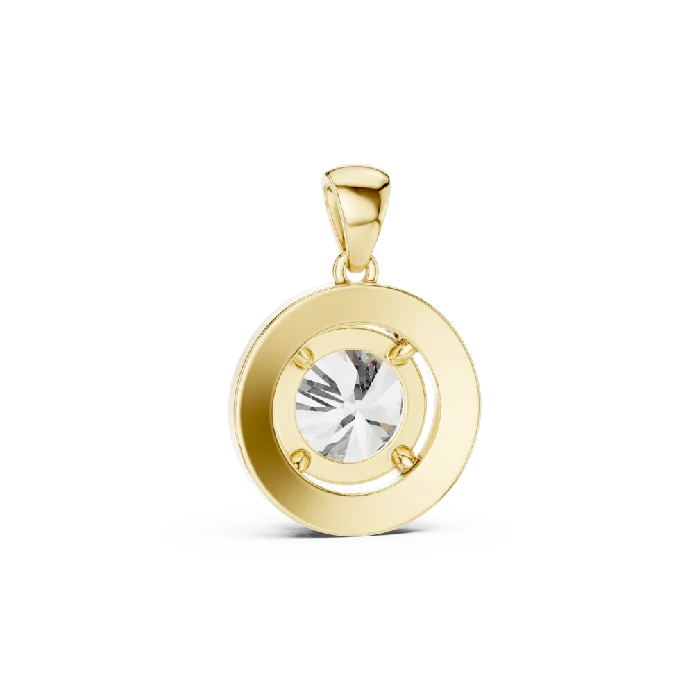 Luminary Round Brilliant Pavé-Set Halo Solitaire Pendant - Image 3