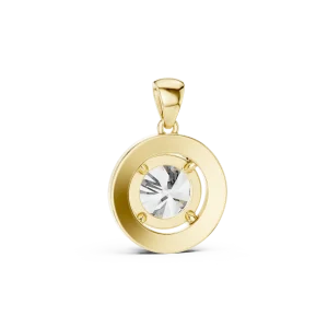 Luminary Round Brilliant Pavé-Set Halo Solitaire Pendant - Image 3