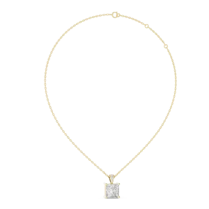 Luminary Princess Cut Diamond Architectural Solitaire Pendant - Image 4