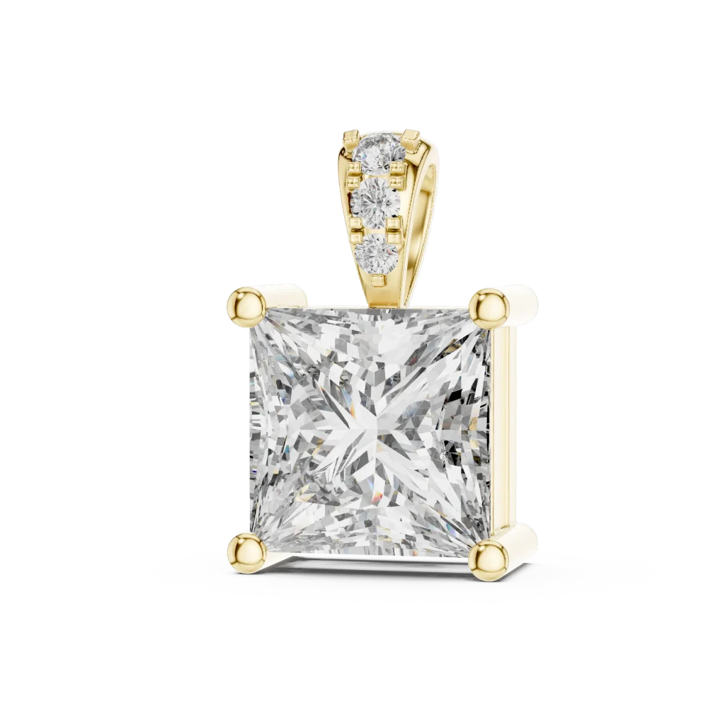 Discover the radiant brilliance of this princess cut DIAMEUR solitaire pendant. A modern classic defined by architectural luxury. Shop the beauty today.