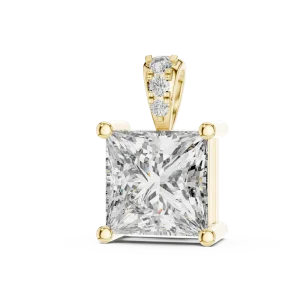 Luminary Princess Cut Diamond Architectural Solitaire Pendant
